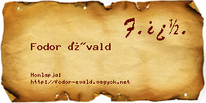 Fodor Évald névjegykártya