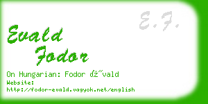 evald fodor business card